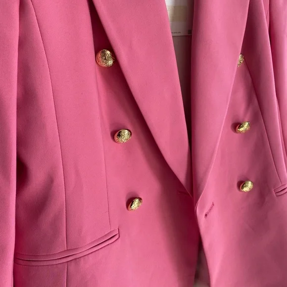 Zara Vibrant Pink Blazer with Gold Buttons - Picture 2 of 3